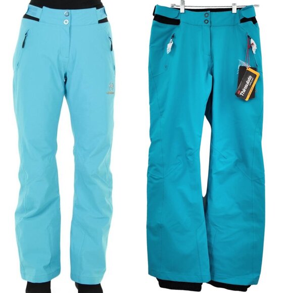 ROSSIGNOL Comet Women's Turquoise Softshell Stretch Ski Snowboard Pants L NWT - Picture 1 of 16